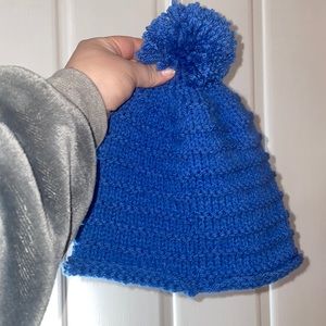 Handmade blue knit hat